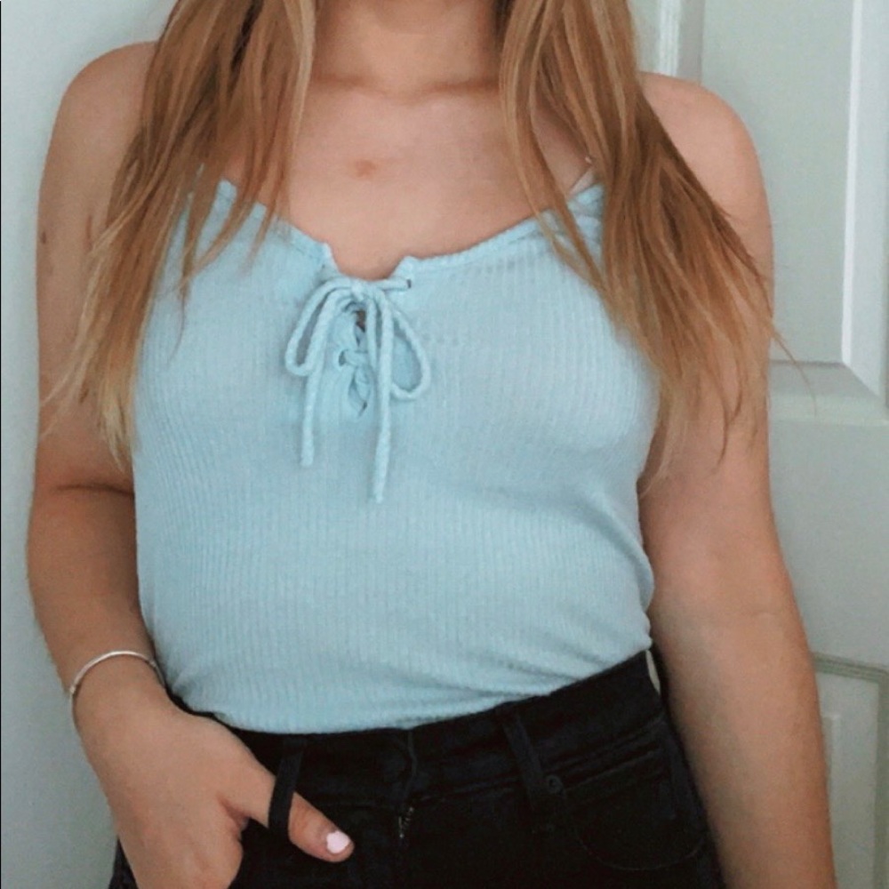 Forever 21 Baby Blue Ribbed Tank